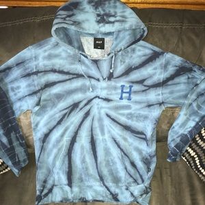HUF “H” BLUE TIE DYE SWEATSHIRT